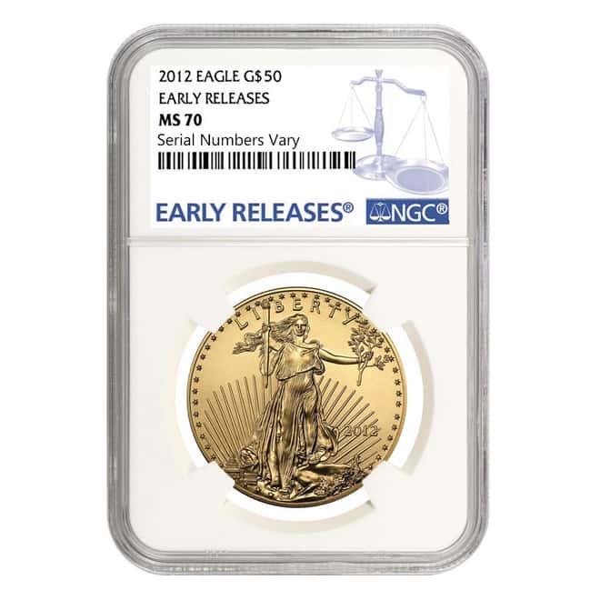 2012 1 oz $50 Gold American Eagle NGC MS 70 Early Releases
