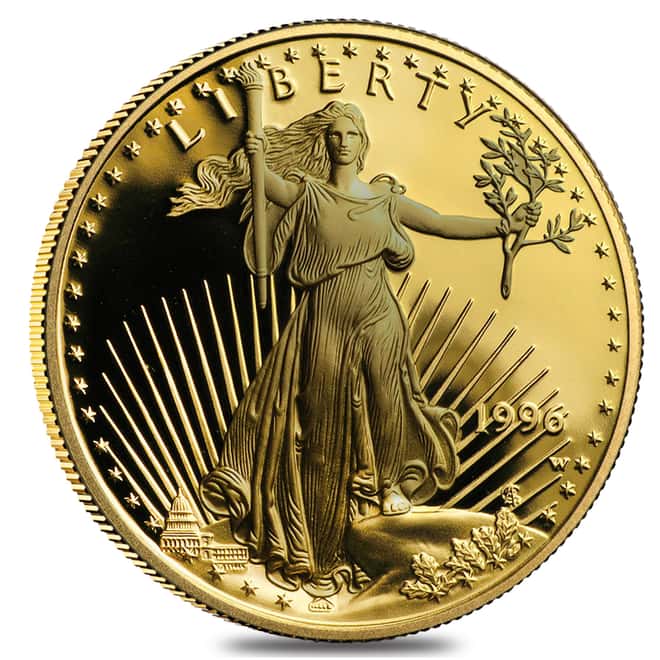 1996-W 1/2 oz Proof Gold American Eagle (w/Box & COA)