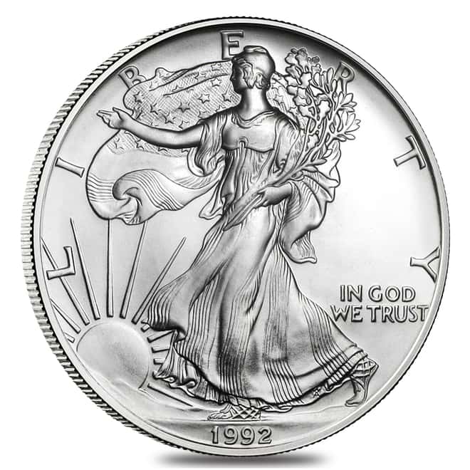 1992 1 oz Silver American Eagle $1 Coin BU