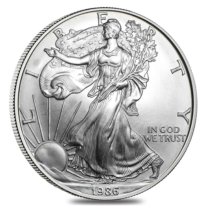 1986 1 oz Silver American Eagle Abrasions