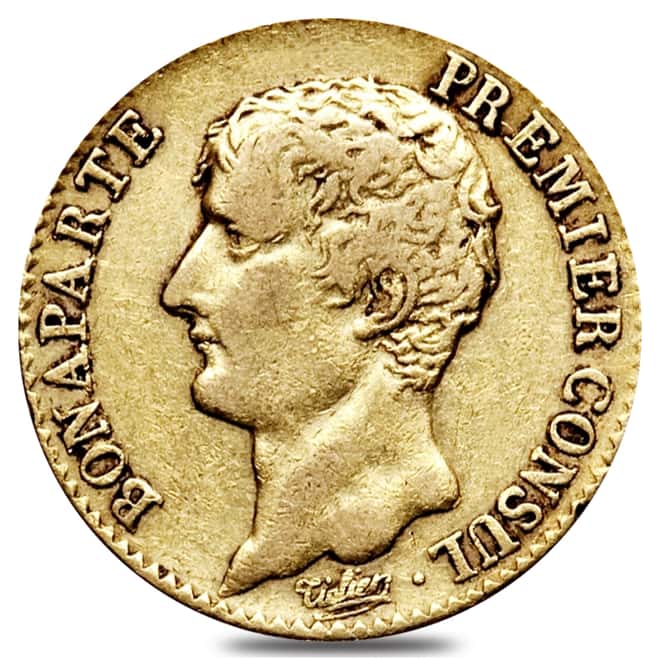 AN12 (1803) France Gold 20 Francs Napoleon I Avg Circ AGW .1867