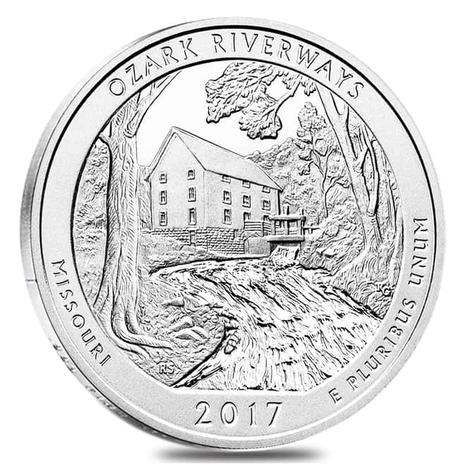 2017 5 oz Silver America the Beautiful ATB Missouri Ozark National Scenic Riverways Coin