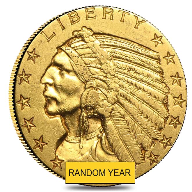 $5 Indian Gold Half Eagle Coin (Extra Fine)