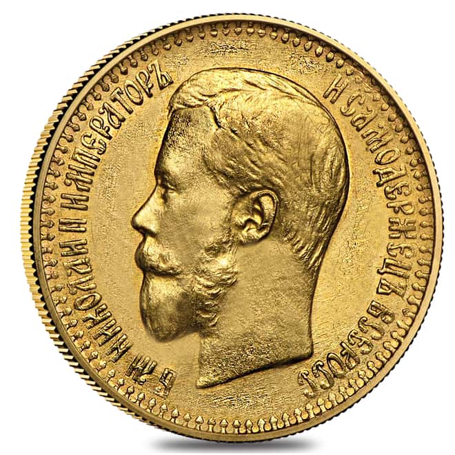 1897 Russia 7 Roubles 50 Kopeks Nicholas II Gold Coin - Ex Jewelry AGW .1867 oz
