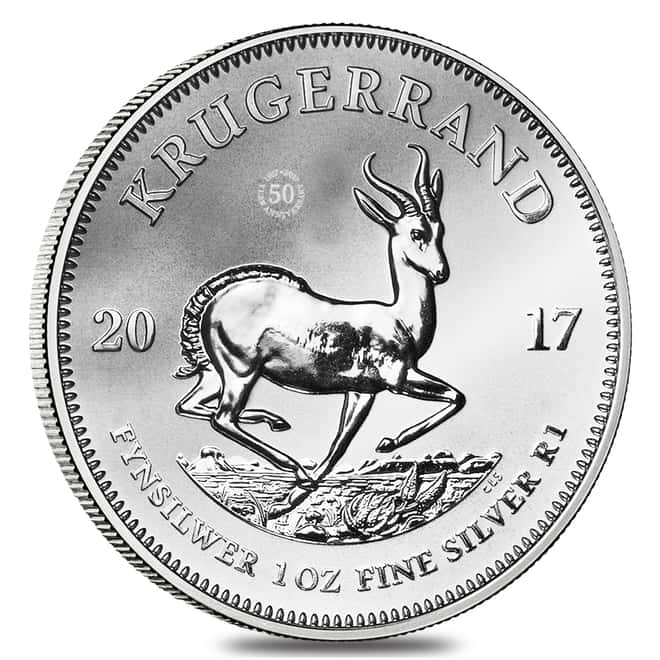 2017 South Africa 1 oz Silver Krugerrand PCGS SP 70 First Strike - 50th Annv. Privy (w/COA)