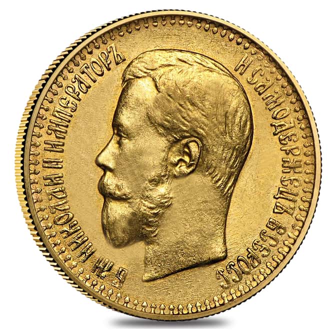 1897 Russia 7 Roubles 50 Kopeks Nicholas II Gold Coin Avg Circ AGW .1867 oz