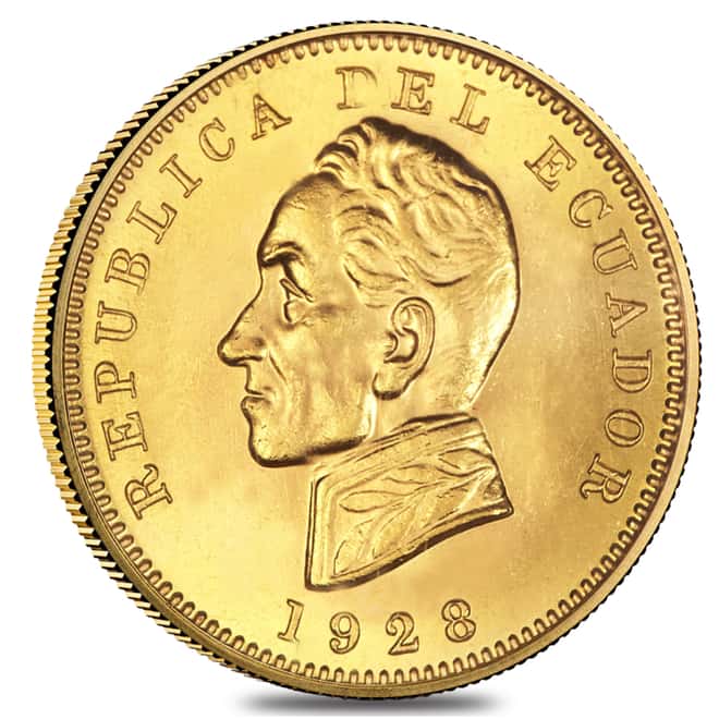1928 Ecuador 1 Condor Gold Coin AGW .2419 oz Avg Circ