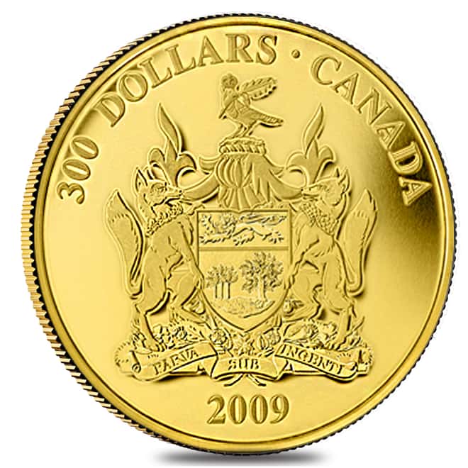 2009 Canada $300 Prince Edward Island Coat of Arms 60 gram 14 Karat Proof Gold Coin (w/Box & COA)