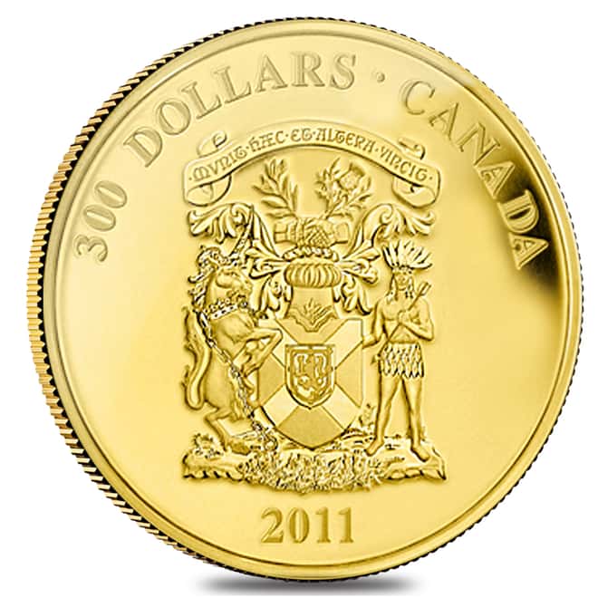 2011 Canada $300 Nova Scotia Coat of Arms 60 gram 14 Karat Proof Gold Coin (w/Box & COA)