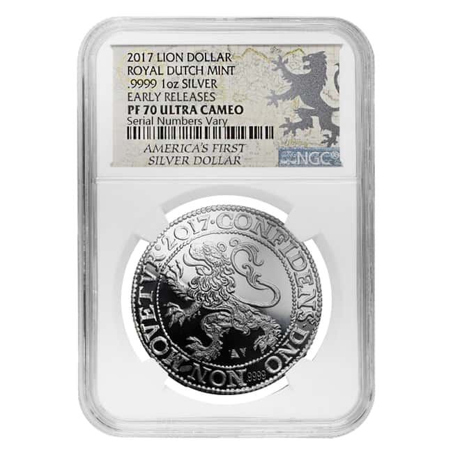 2017 Netherlands Silver 1 oz Lion Dollar Proof Restrike NGC PF 70 Early Releases