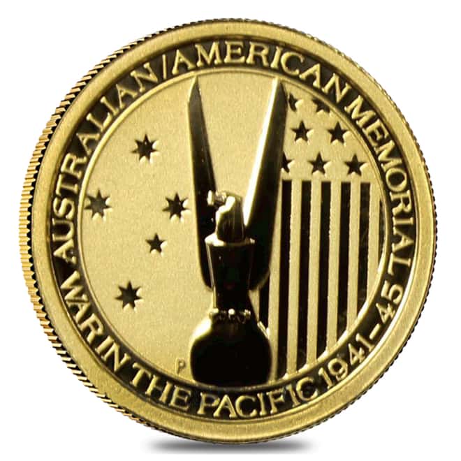2013 Australia 1/4 oz Gold $25 War in the Pacific BU In Cap
