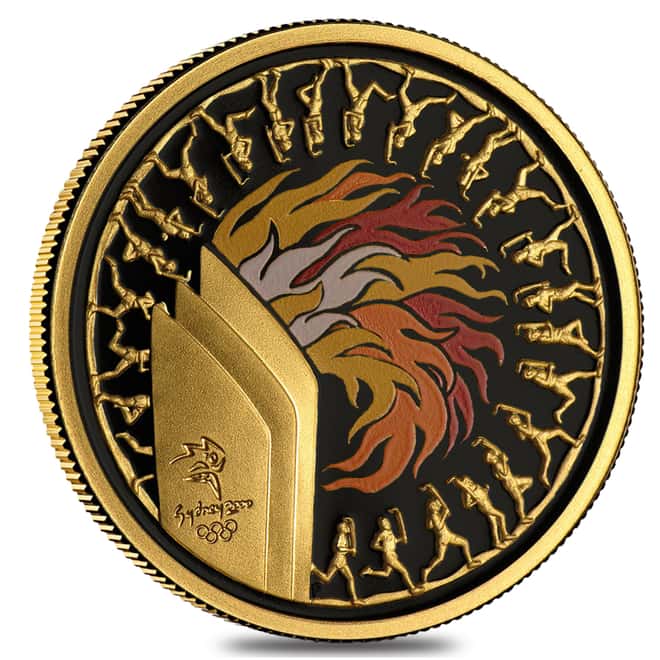2000 Australian Proof Gold $100 Sydney Olympics - Olympic Torch AGW .322 oz