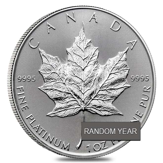 1 oz Platinum Canadian Maple Leaf Coin BU (Random Year)