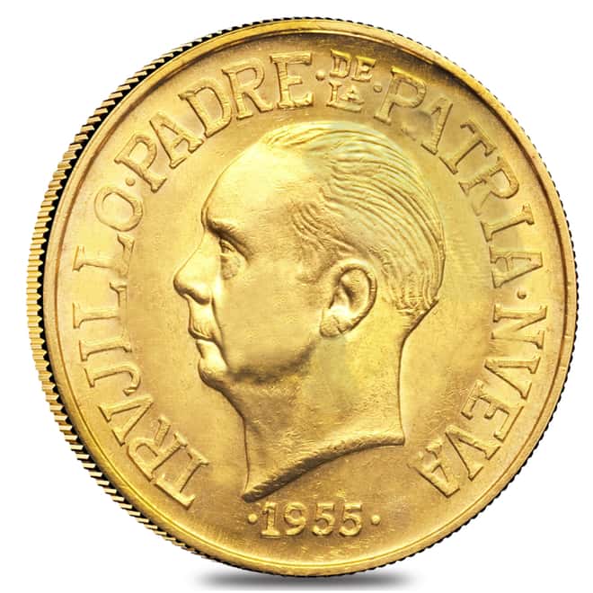 1955 Dominican Republic Gold 30 Pesos Trujillo AGW .8571 oz AU/BU