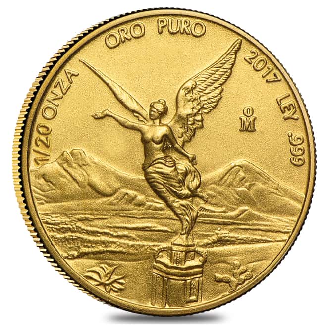 2017 1/20 oz Mexican Gold Libertad Coin .999 Fine BU