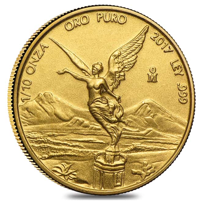 2017 1/10 oz Mexican Gold Libertad Coin .999 Fine BU