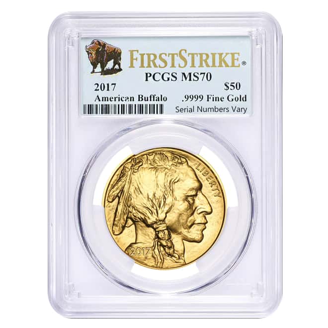 2017 1 oz Gold American Buffalo PCGS MS 70 First Strike (Buffalo Label)