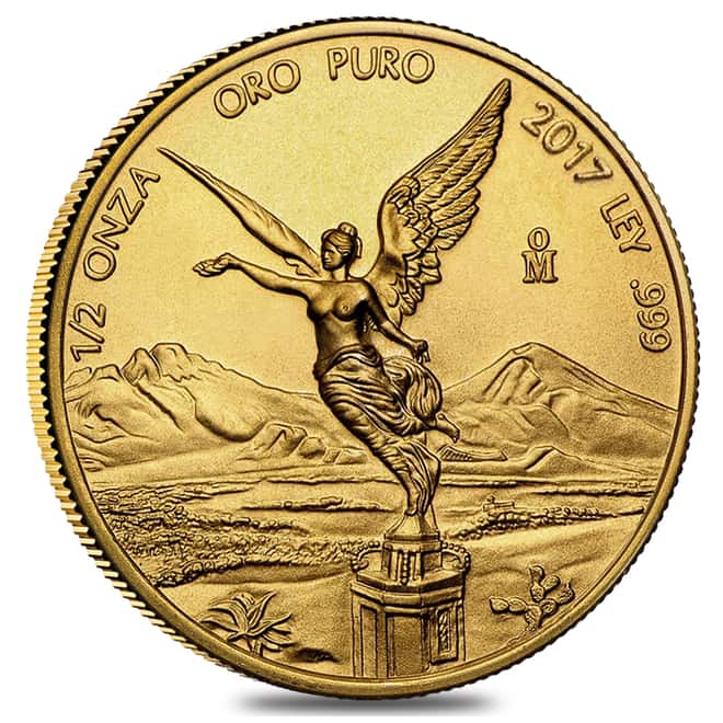 2017 1/2 oz Mexican Gold Libertad Coin .999 Fine BU