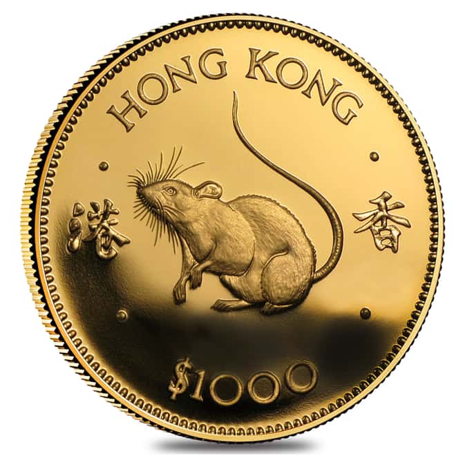 1984 Hong Kong $1000 Year of the Rat Proof Gold Coin AGW .4710 oz (w/Box & COA)