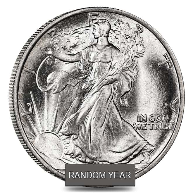 $10 Face Value Walking Liberty Half Dollars XF 90% Silver 20-Coin Roll