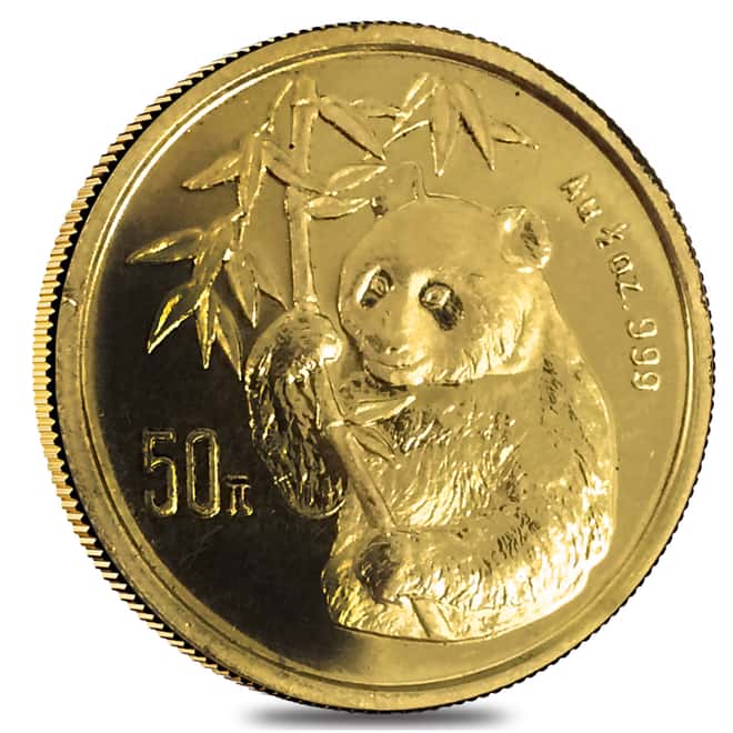 1995 China 1/2 oz 50 Yuan Gold Panda Coin (Abrasions) 