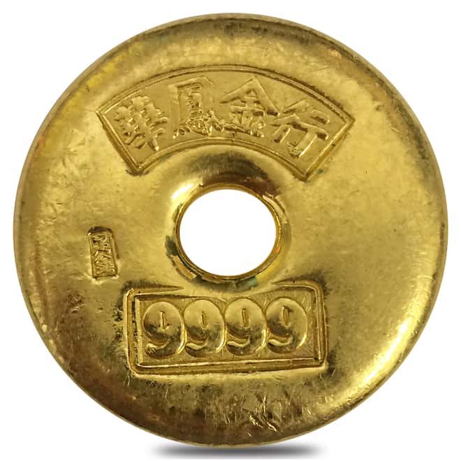 2 oz Chinese Tael Doughnut .9999 Fine Gold