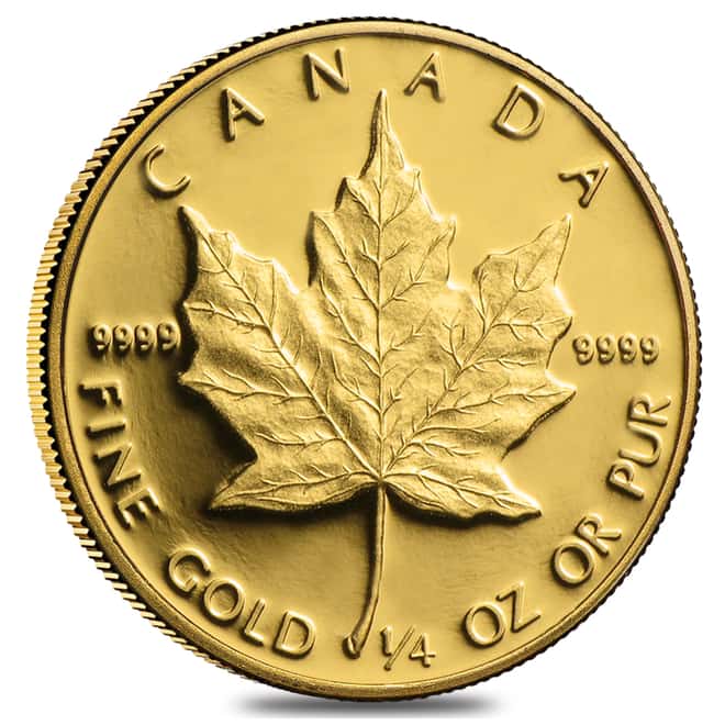 1989 1/4 oz $10 Canadian Gold Proof Maple Leaf .9999 Fine Gold (Capsulated)