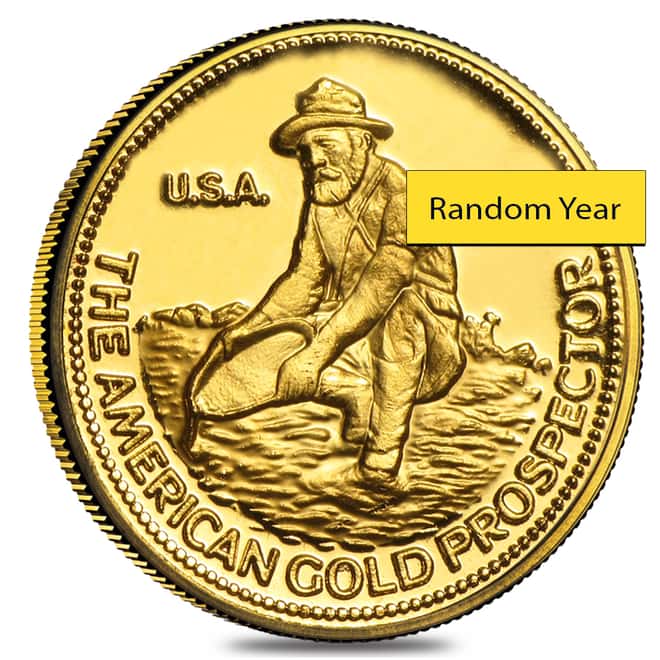 1/10 oz Gold Round Engelhard Prospector .999+ Fine Avg Circ (Random Year)