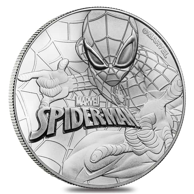 2017 1 oz Tuvalu Spiderman Marvel Series Silver Coin PCGS MS 70 First Strike (Flag Label)