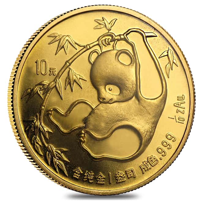 1985 1/10 oz Chinese Gold Panda 10 Yuan BU (Sealed) 