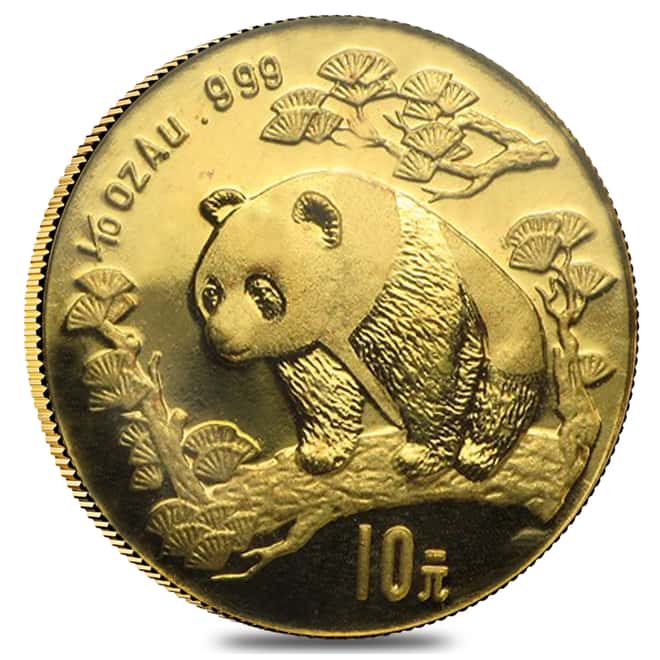 1997 1/10 oz Chinese Gold Panda 10 Yuan Small Date BU (Sealed)