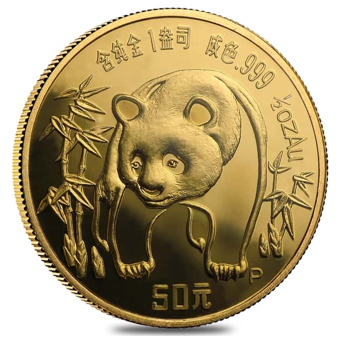 1986 P 1/2 oz Chinese Gold Panda 50 Yuan Proof (Sealed in Cap) 