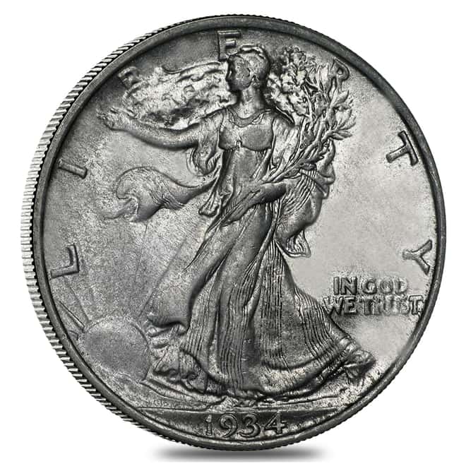 1934 Walking Liberty Half Dollar 90% Silver AU