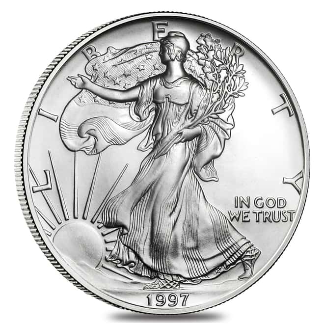 Roll of 20 - 1997 1 oz Silver American Eagle $1 Coin BU (Lot, Tube of 20)