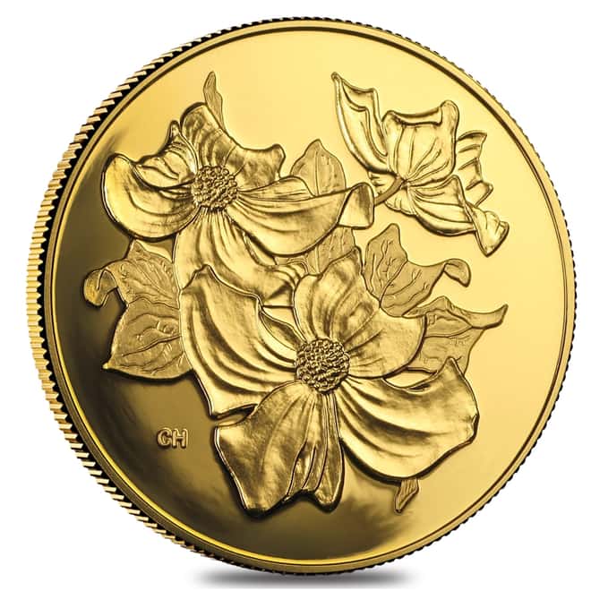 2000 Canada 1.22 oz $350 Pacific Dogwood Proof Gold Coin .99999 Fine (w/Box & COA)