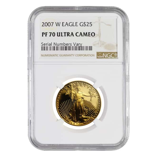 2007 W 1/2 oz $25 Proof Gold American Eagle NGC PF 70 UCAM