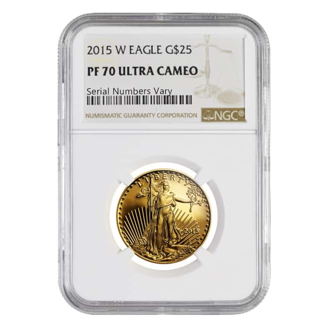 2015 W 1/2 oz $25 Proof Gold American Eagle NGC PF 70 UCAM