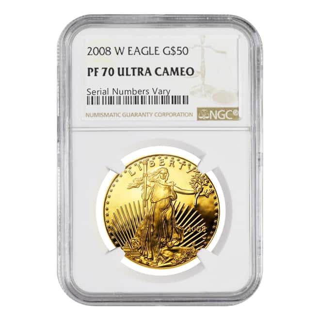 2008 W 1 oz $50 Proof Gold American Eagle NGC PF 70 UCAM