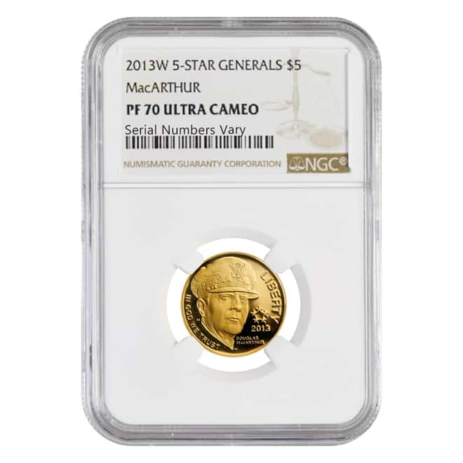 2013 W Gold $5 Proof 5-Star Generals MacArthur NGC PF 70 UCAM