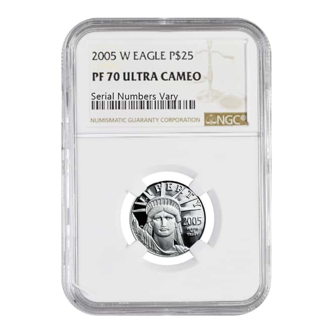 2005 W 1/4 oz $25 Platinum American Eagle Proof Coin NGC PF 70 UCAM
