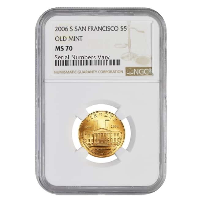 2006 S Gold $5 Commemorative San Francisco Old Mint NGC MS 70