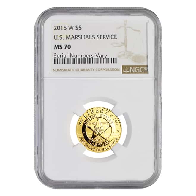 2015 W Gold $5 Commemorative US Marshals Service NGC MS 70