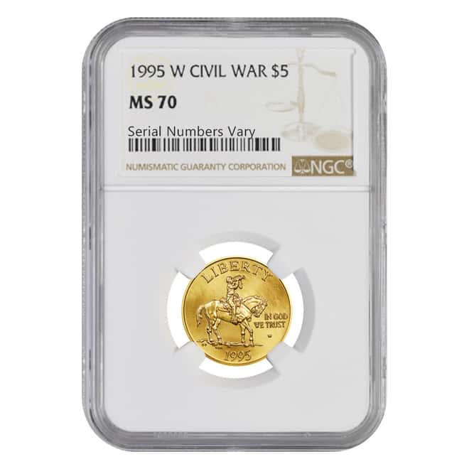 1995 W Gold $5 Commemorative Civil War NGC MS 70