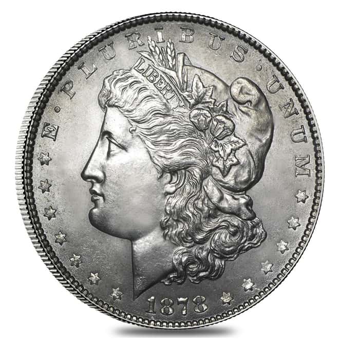 1878 Silver Morgan Dollar 7 Tailfeathers Reverse of 78 AU