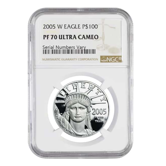2005 W 1 oz $100 Platinum American Eagle Proof Coin NGC PF 70 UCAM