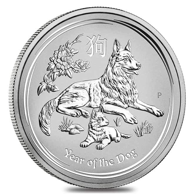 2018 1/2 oz Silver Lunar Year of The Dog BU Australian Perth Mint In Cap