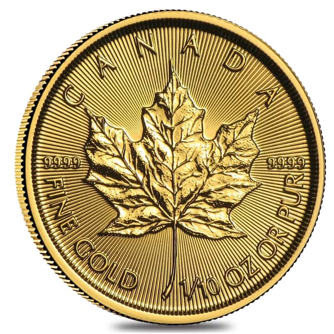 2018 1/10 oz Canadian Gold Maple Leaf $5 Coin .9999 Fine BU (Sealed)