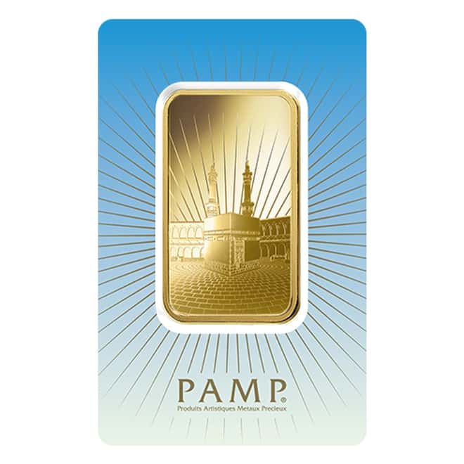 50 gram PAMP Suisse Gold Bar - Ka ´Bah, Mecca (in Assay) .9999 Fine 