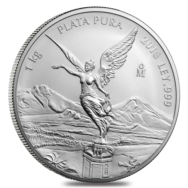 2018 1 kilo Mexican Silver Libertad Coin .999 Fine BU