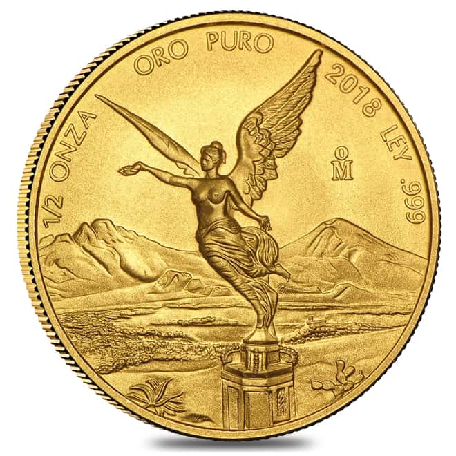 2018 1/2 oz Mexican Gold Libertad Coin .999 Fine BU